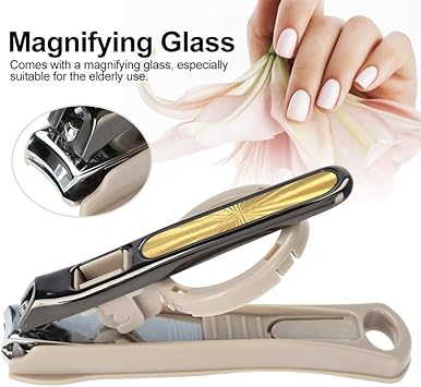 Nikou Nail Clipper Toenail Cutter Stainless Steel Large Nail Clipper Cutter Trimmer with Magnifying Glass Manicure Tool - Image 3