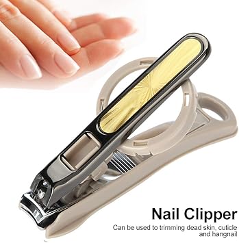 Nikou Nail Clipper Toenail Cutter Stainless Steel Large Nail Clipper Cutter Trimmer with Magnifying Glass Manicure Tool - Image 2
