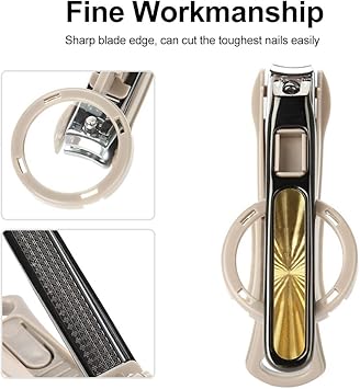 Nikou Nail Clipper Toenail Cutter Stainless Steel Large Nail Clipper Cutter Trimmer with Magnifying Glass Manicure Tool - Image 5