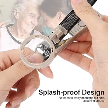 Nikou Nail Clipper Toenail Cutter Stainless Steel Large Nail Clipper Cutter Trimmer with Magnifying Glass Manicure Tool - Image 4