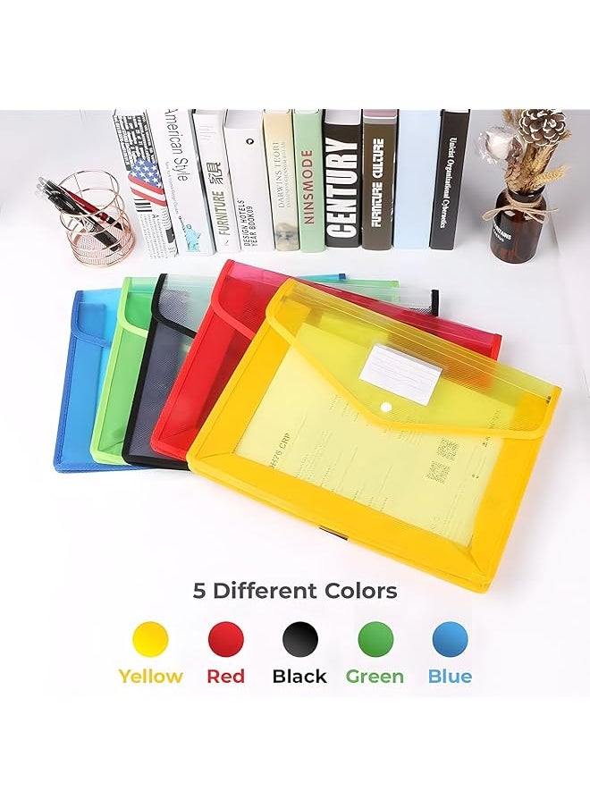 A4 Plastic File Folder 5 Pack Poly Envelope Folder With Snap Button Closure And Label Pocket A4 Size Expanding File Folder File Folders Organizer For Home School And Office - pzsku/ZB53F95A8C23A2FA90965Z/45/_/1740917178/cf710f20-de23-4faa-941a-0a6eb504eaca