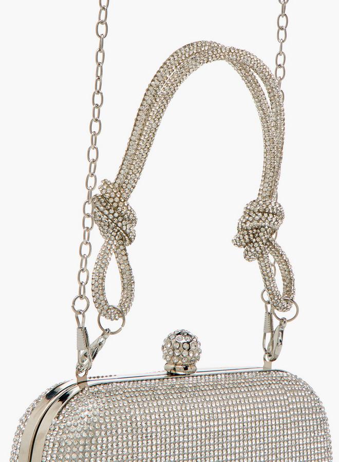 Flora Bella By Shoexpress Embellished Clutch with Chain Strap - Image 4