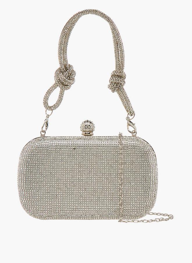 Flora Bella By Shoexpress Embellished Clutch with Chain Strap - Image 1
