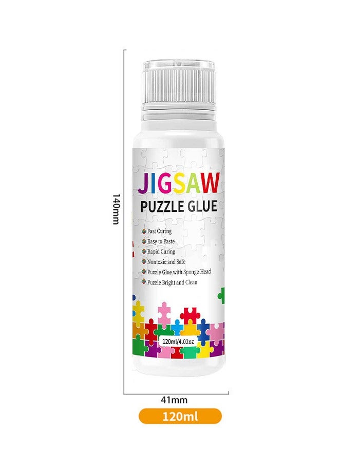 Generic Jigsaw Puzzle Glue,with Sponge Head, Jigsaw Puzzle Glue for Kids, Puzzle Glue Clear with Applicator, Water-Soluble Special Craft Puzzle Glue, Puzzle Saver for 1000/1500/3000 Pieces of Puzzle, 120ML  - Image 5