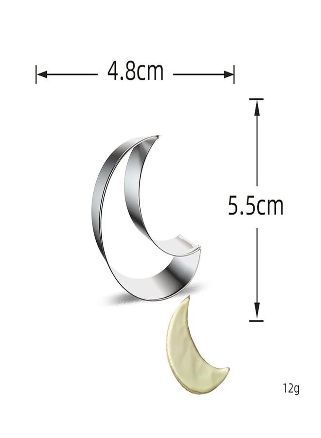ccHuDE 3 Pcs Star Moon Cloud Cookie Cutters Stainless Steel Biscuit Cutter Molds Fruit Cookie Cutters Shapes Metal Sandwich Cutter for Baking Pastries Doughs - Image 3