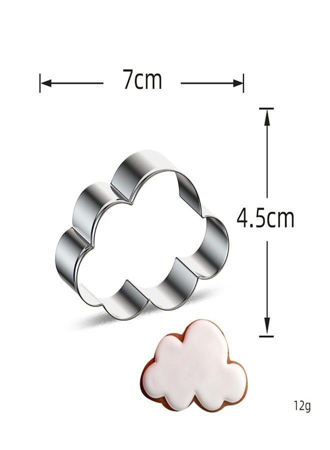 ccHuDE 3 Pcs Star Moon Cloud Cookie Cutters Stainless Steel Biscuit Cutter Molds Fruit Cookie Cutters Shapes Metal Sandwich Cutter for Baking Pastries Doughs - Image 2