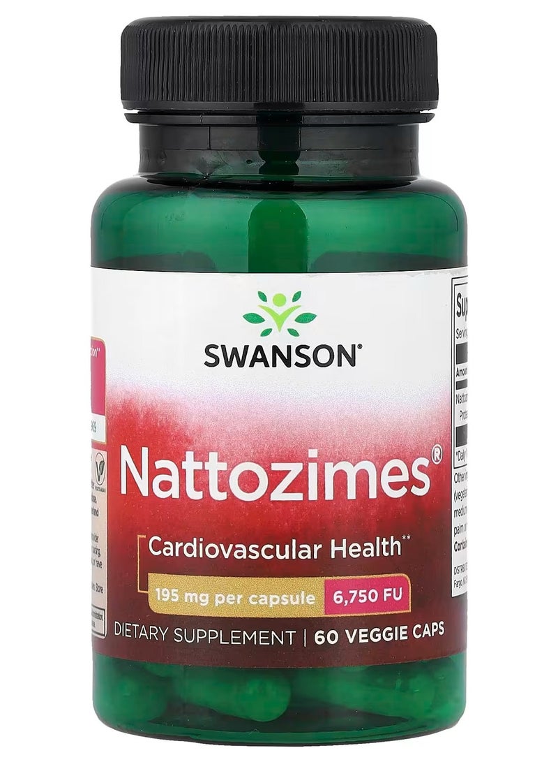 سوانسون Swanson, Nattozimes®، 195 ملجم، 60 كبسولة نباتية