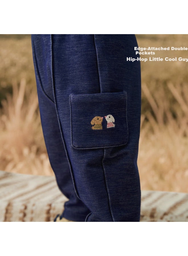 Aqpa [candlelight Baby Pants Spring Autumn Winter Baby Denim Long Pants Candlelight Size 100 - Image 1