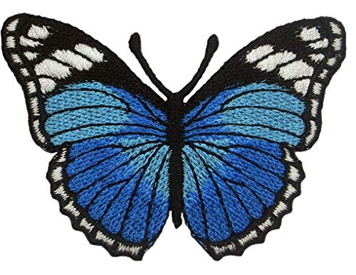 Zittop Butterfly Embroidered Iron on Patches Applique Blue
