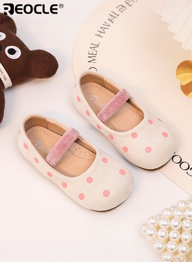 ريوكل صنادل ماري جين للفتيات ذات نقاط بولكا دوت سهلة الارتداء بحزام كاحل آمن ونعل مبطّن وتصميم كلاسيكي مريح للارتداء اليومي للفتيات الصغيرات - Image 5