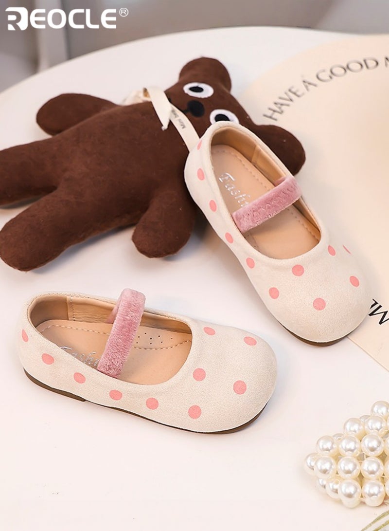 ريوكل صنادل ماري جين للفتيات ذات نقاط بولكا دوت سهلة الارتداء بحزام كاحل آمن ونعل مبطّن وتصميم كلاسيكي مريح للارتداء اليومي للفتيات الصغيرات - Image 4