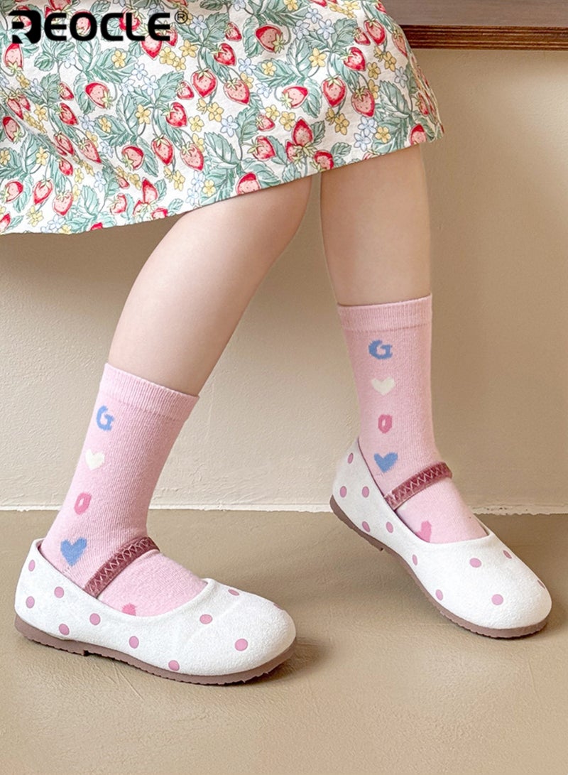 ريوكل صنادل ماري جين للفتيات ذات نقاط بولكا دوت سهلة الارتداء بحزام كاحل آمن ونعل مبطّن وتصميم كلاسيكي مريح للارتداء اليومي للفتيات الصغيرات - Image 3