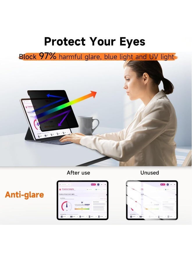 【1 Pack】 Privacy Screen Protector for IPad Mini 7 2024 (A17 Pro), Anti Glare Blue Light 4 Way Anti Spy Screen Filter, Ultra HD, Anti-Scratch, Bubble-Free, Easy Install Glass