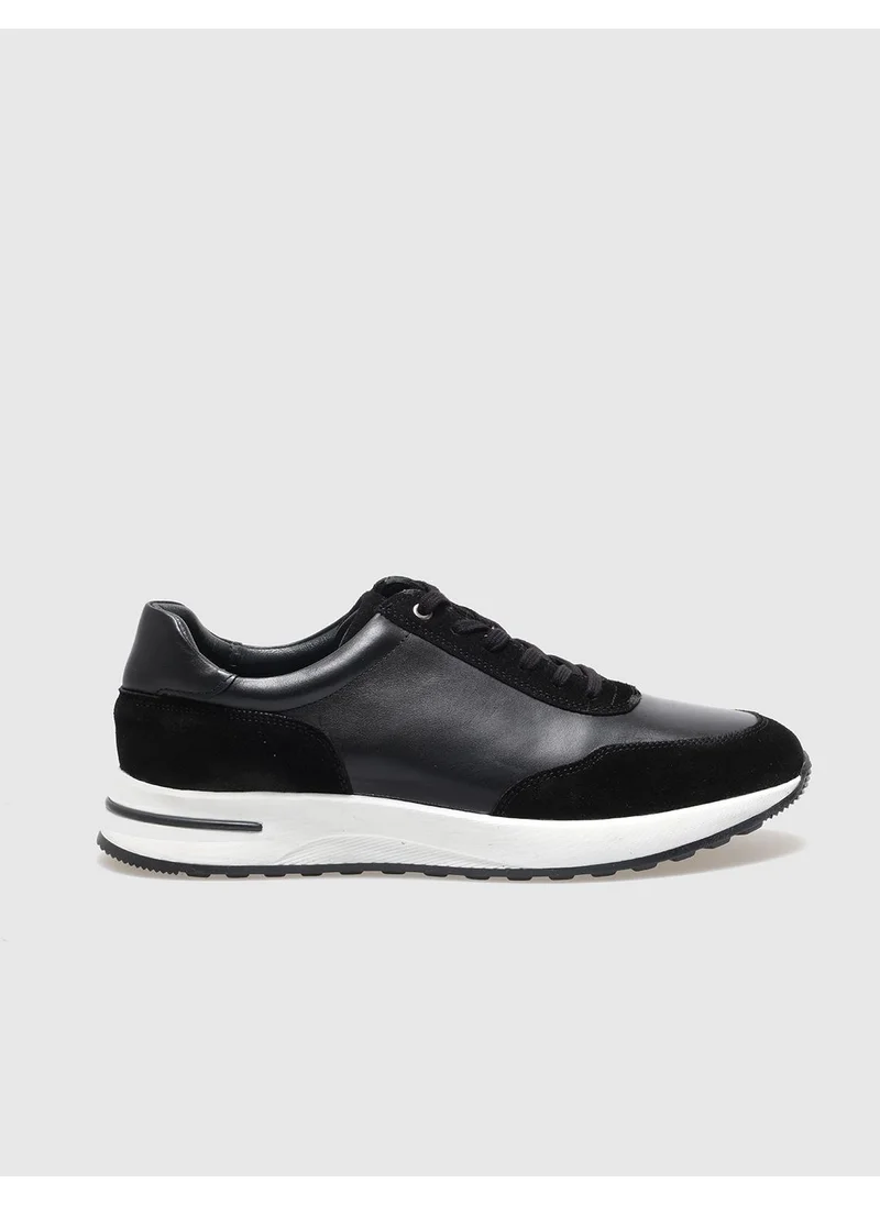 كاباني Leather Black Lace-Up Men's Sports Shoes