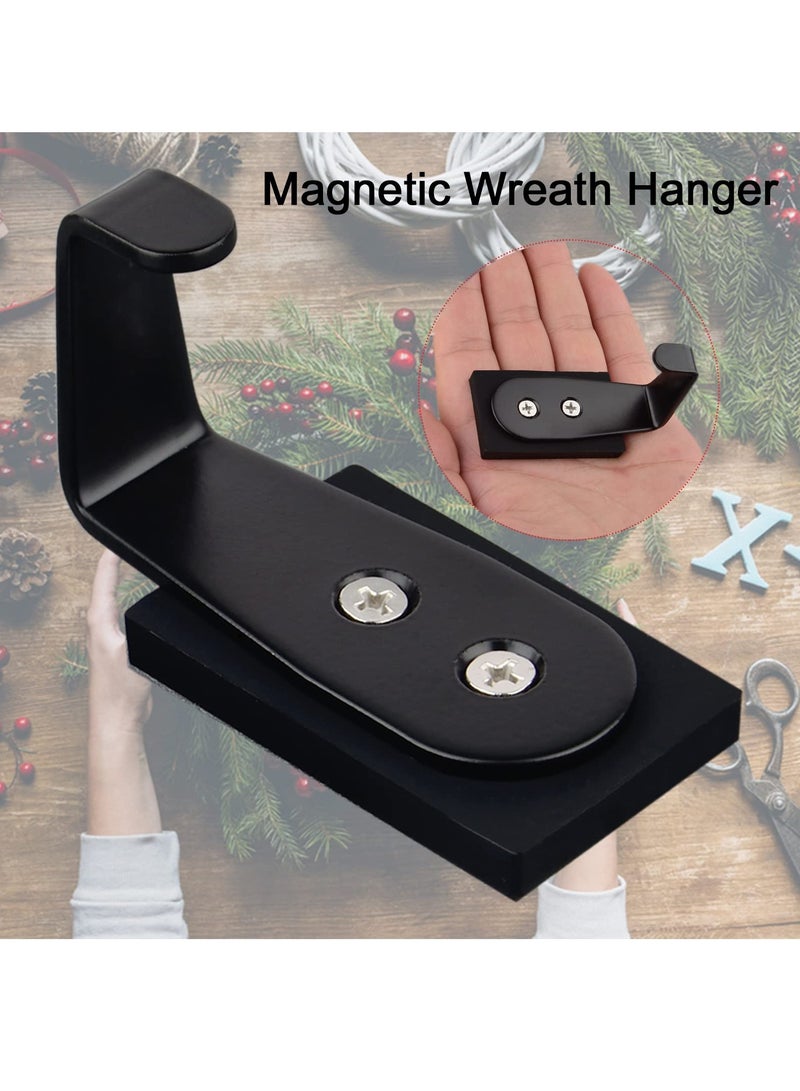 2Packs Strong Magnetic Hooks,Heavy Duty Magnetic Wreath Hanger Rectangle Rubber Coated Magnet Hooks for Metal Door Refrigerator Wreaths Party Hanging Bag Grill Kitchen - Image 4