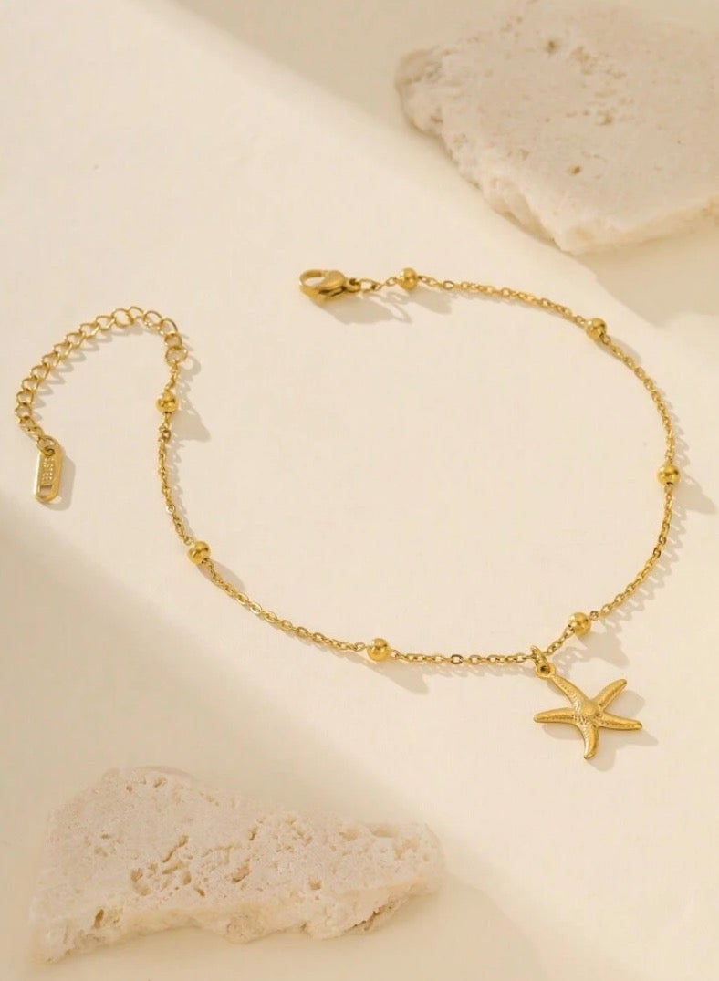 إيكوال خلخال نسائي انيق مصنوع من الاستانلس ستيل مطلي باللون الذهبي - Image 2