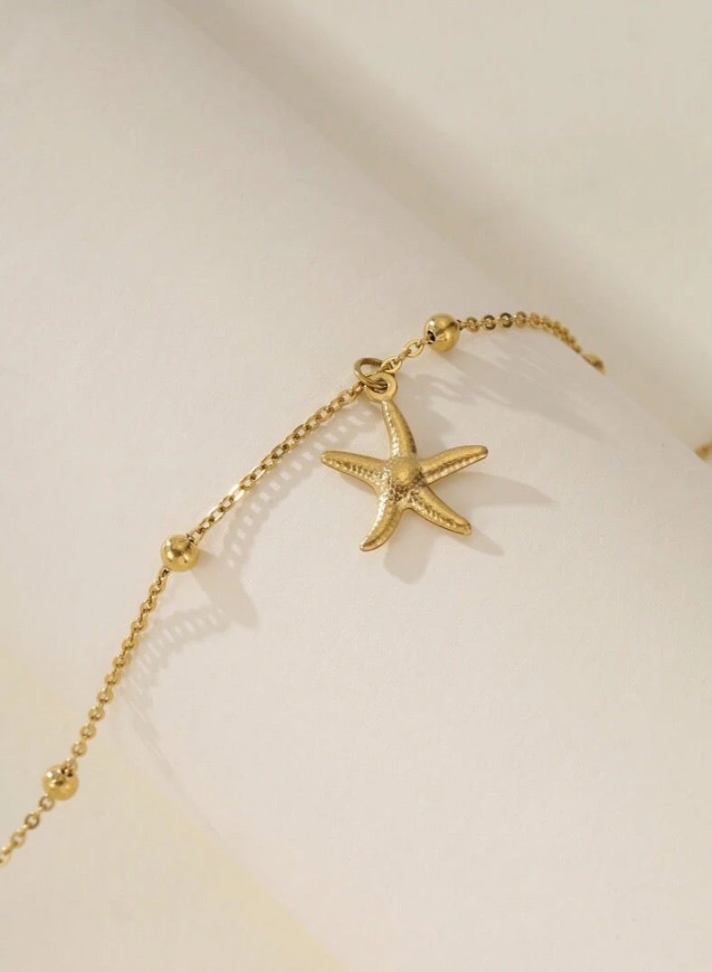 إيكوال خلخال نسائي انيق مصنوع من الاستانلس ستيل مطلي باللون الذهبي - Image 3