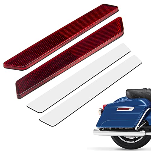Amazicha Red Saddlebag Reflector Hard Saddle Bag Latch Cover Reflectors Compatible for Harley Touring Street Glide Electra Glide Road Glide Road King 20142024