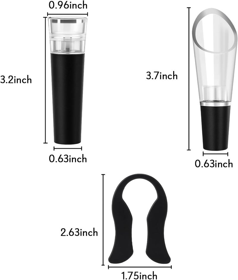 KORCCI Multifunctional Wine Bottle Opener Gift Set - Heavy-Duty Zinc Alloy Wing Corkscrew, Foil Cutter, Vacuum Stopper & Aerator Pourer for Kitchen, Bar, Restaurant, Bartenders - Image 4