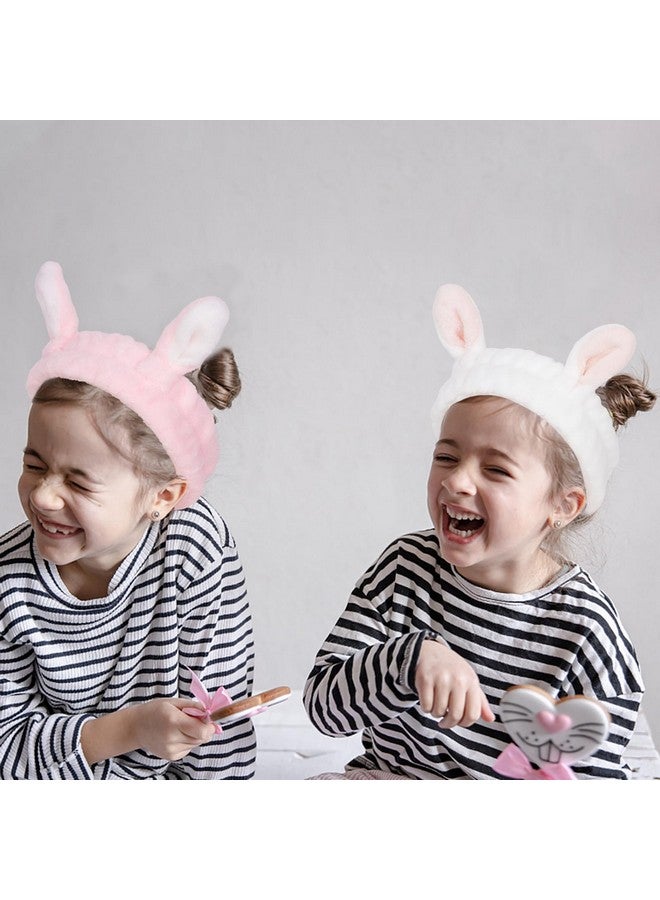 ACO-UINT 6Pcs Spa Headbands And Wrist Washbands Set, Bunny Ear Headbands For Washing Make Up Headbands, Skincare Headbands Easter Rabbit Face Wash Headbands For Women Girls - Image 1