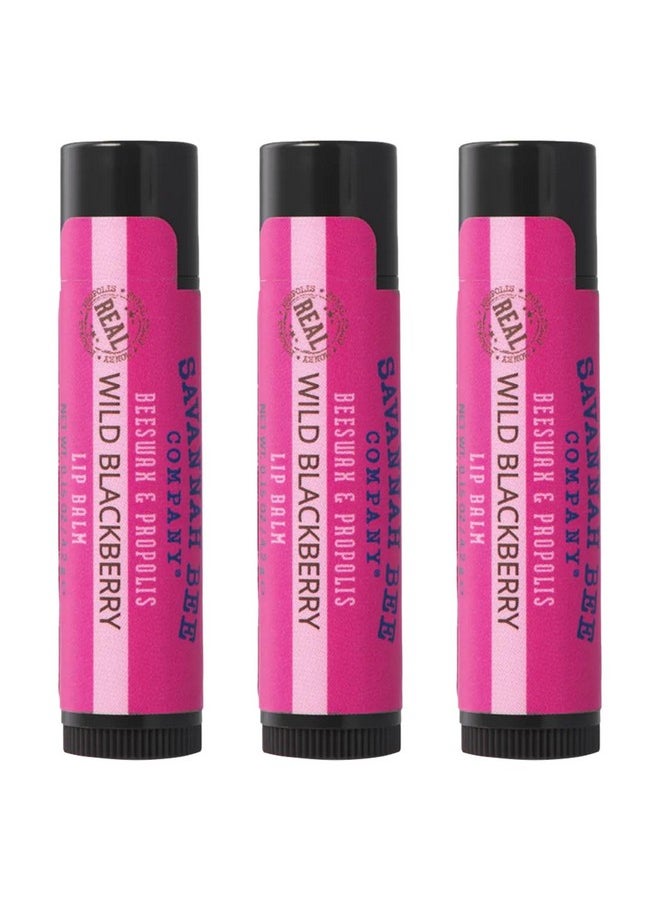 Savannah Bee Company Lip Balm Silky Smooth Natural Balm (Wild Blackberry 3 Pack)  - Image 1