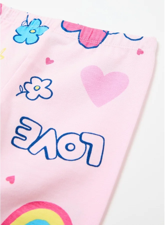 Ovs Printed stretch cotton leggings