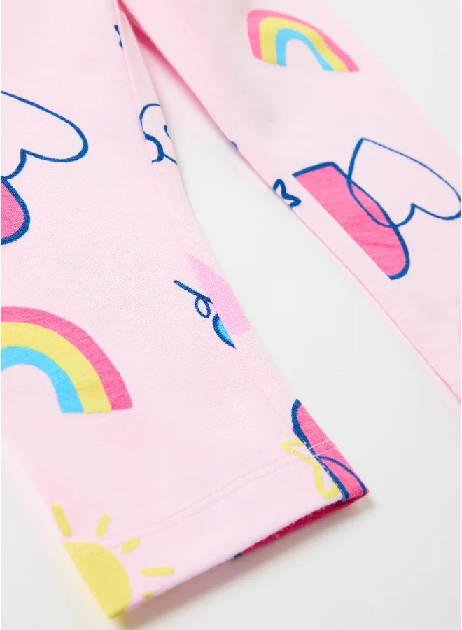 Ovs Printed stretch cotton leggings