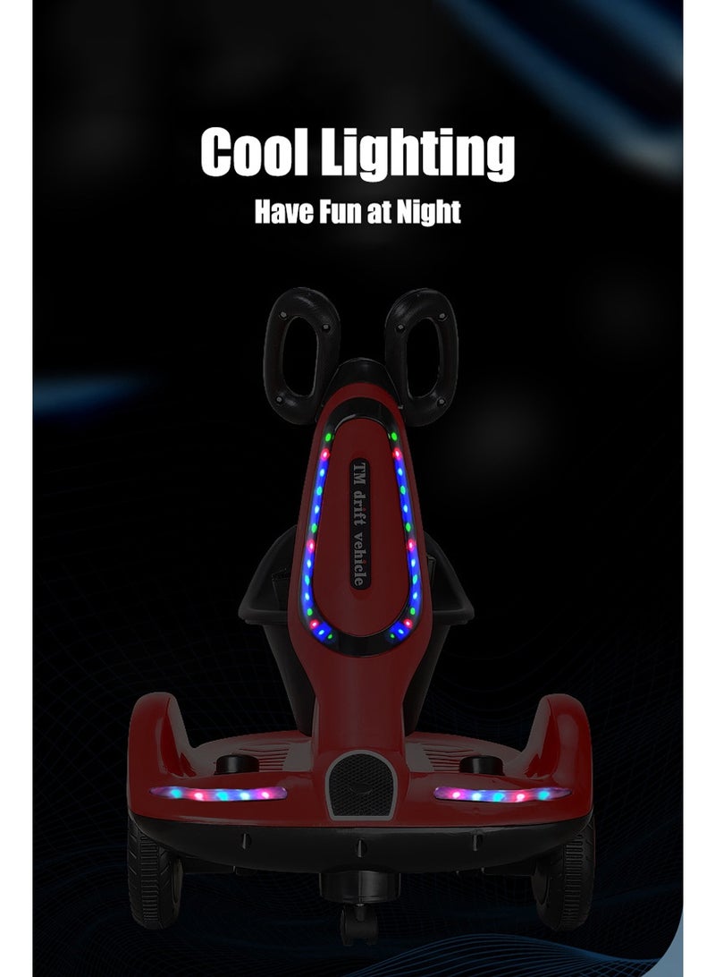 Bolivia's Multi-function Electric Scooter for Children, Four-Wheel Electric Scooter with Double Drive, Music and Light, UK Plug, Electric Scooter for 1-7 Years Kids Boys Girls - Image 4