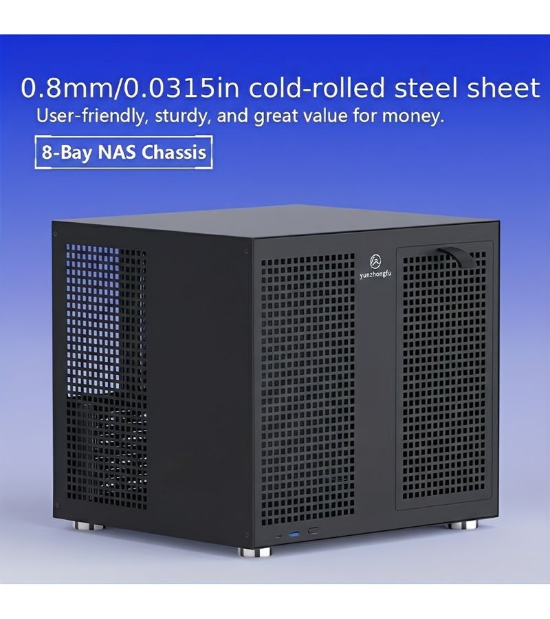 أسود 8 باي خادم NAS شاسيه برج صغير ITX ATX علبة الحاسوب - Image 5