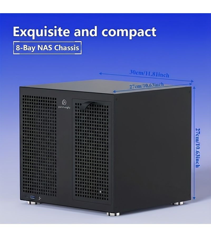 أسود 8 باي خادم NAS شاسيه برج صغير ITX ATX علبة الحاسوب - Image 2