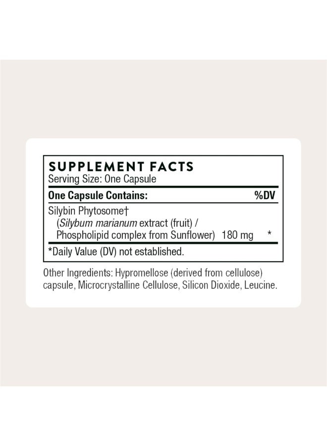 ثورن نباتي Siliphos Milk Thistle Phytosome لدعم الكبد ويساعد في الحفاظ على مستويات الجلوتاثيون الطبيعية | 90 كبسولة مكمل غذائي - Image 2