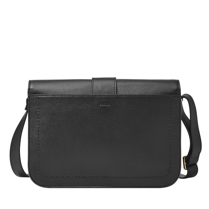 FOSSIL حقيبة فوسيل النسائية زوي الجلدية الكبيرة ذات الفلابة، سوداء (الموديل: ZB1935001) - Image 3