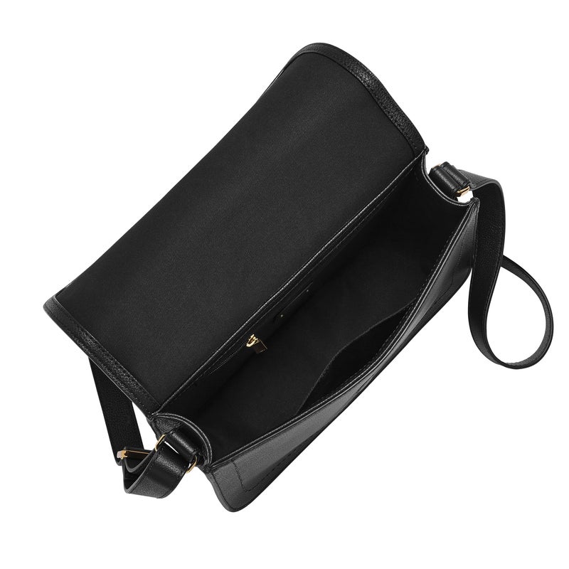 FOSSIL حقيبة فوسيل النسائية زوي الجلدية الكبيرة ذات الفلابة، سوداء (الموديل: ZB1935001) - Image 2