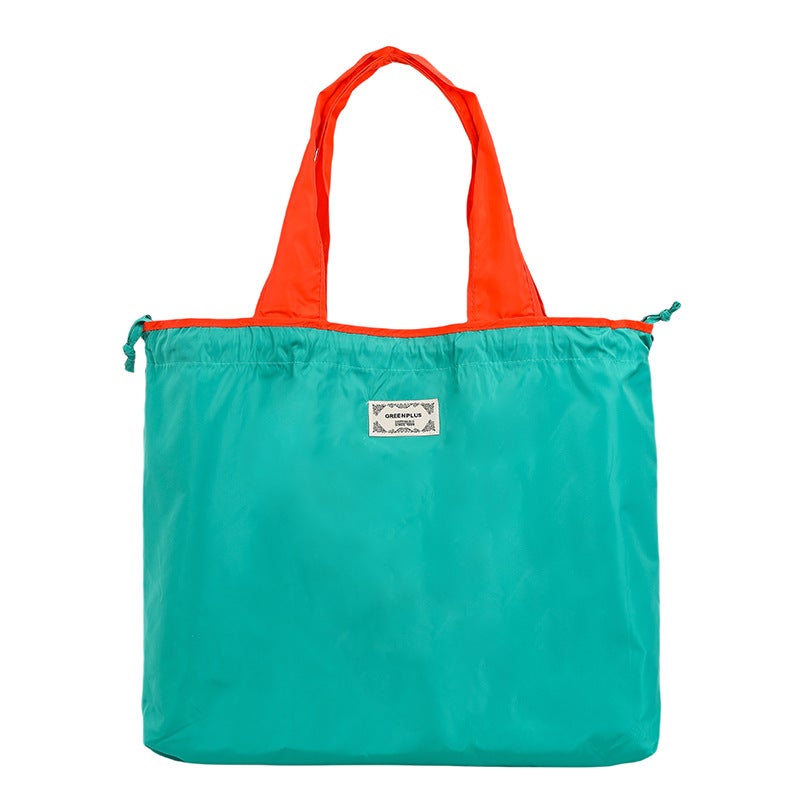Large Drawstring Girdle Eco-Friendly Supermarket Shopping Bag Single Shoulder Folding Portable Portable Retail Travel - Image 1