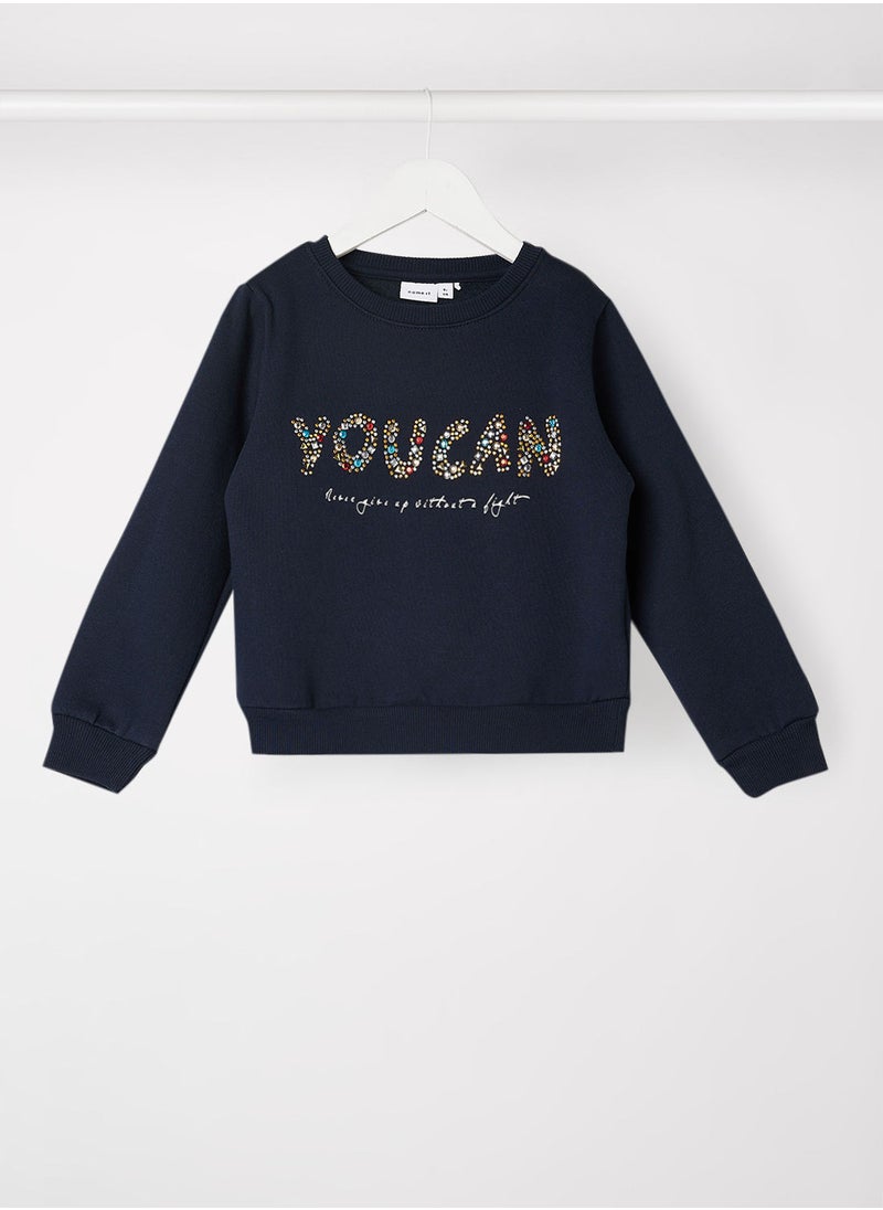 NAME IT Teen Slogan Sweatshirt  - Image 1