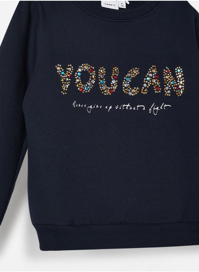 NAME IT Teen Slogan Sweatshirt  - Image 3