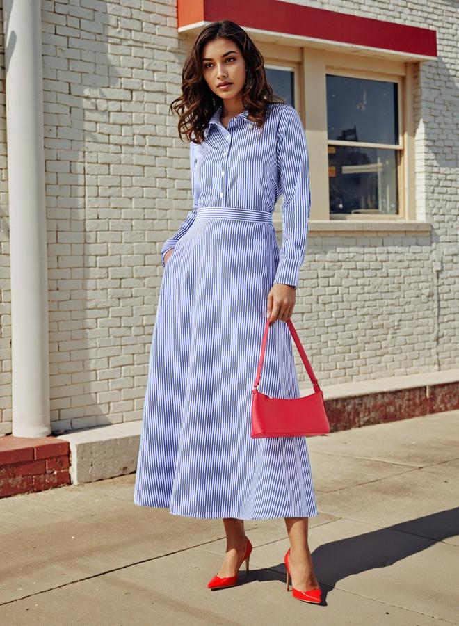 تواكستريمز قميص مخطط بياقة مزينة - Image 2