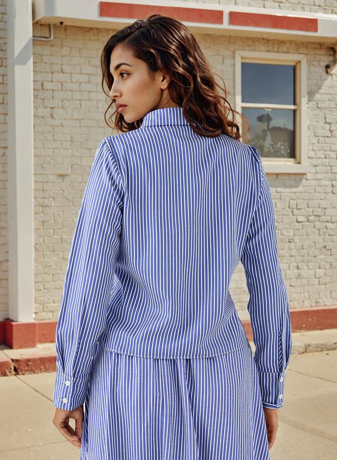 تواكستريمز قميص مخطط بياقة مزينة - Image 3