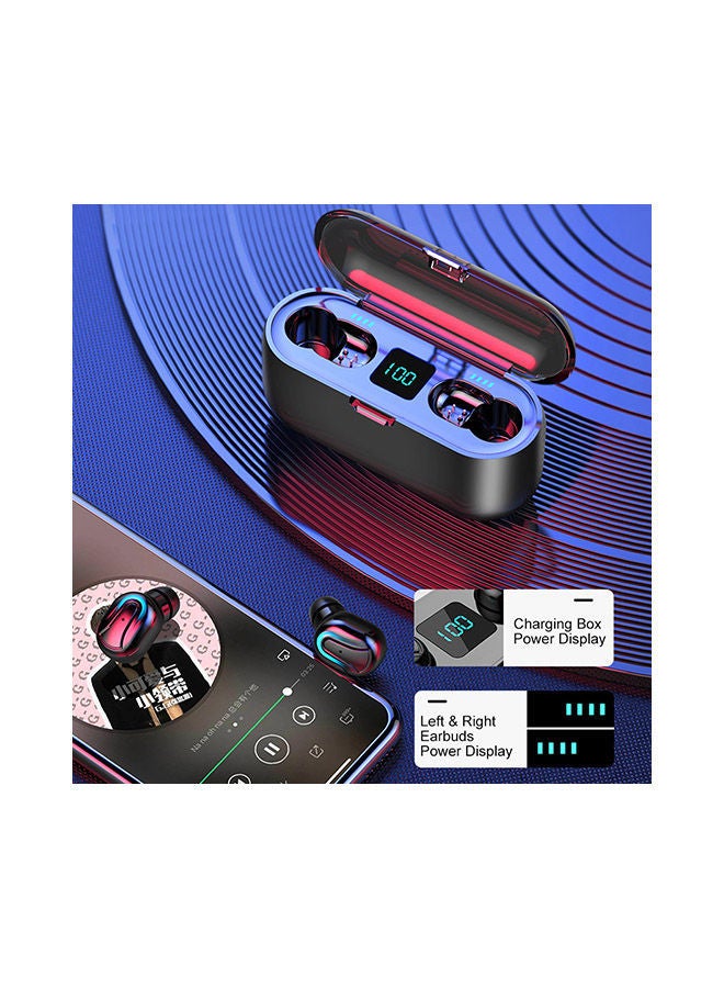 NIBEMINENT Wireless Bluetooth Earphones With Charging Box And Mic Black - Image 2