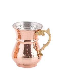Generic Solid hammered Turkish copper milk cup with brass handle Available in several sizes  - Image 1
