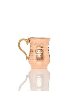 Generic Solid hammered Turkish copper milk cup with brass handle Available in several sizes  - Image 3