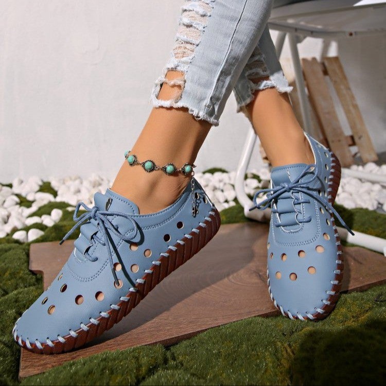 Women's Casual Lace-up Loafers with Hollow Out - Image 3