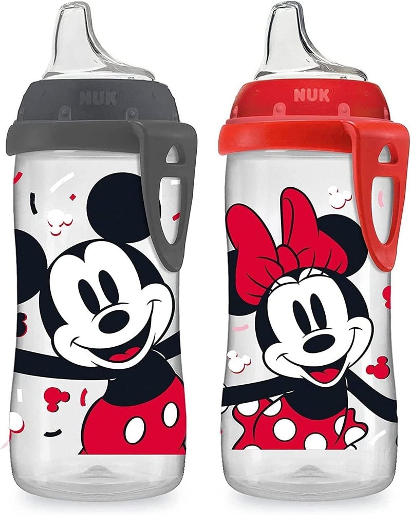 NUK Active Sippy Cup Set with Mickey & Minnie Design, 10 oz, 2 Count - Image 1