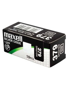 Maxell 10-Pieces Maxell 379 / SR521SW 1.55V Silver Oxide Hg0% Zero Mercury Batteries  - Image 1