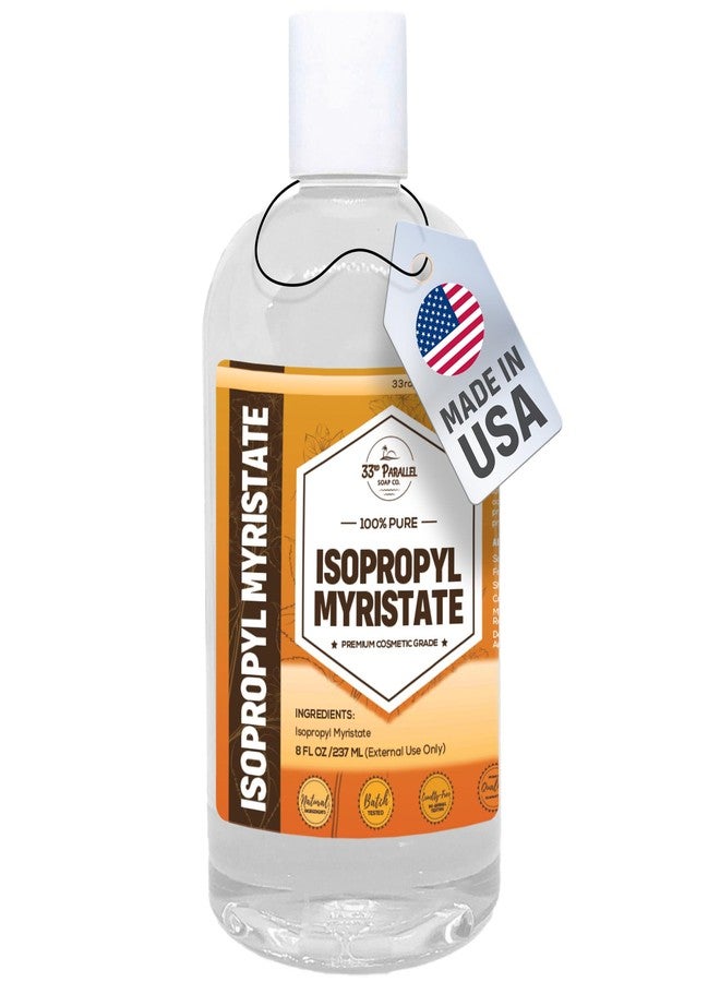 33RD PARALLEL SOAP CO. ISOPROPYL MYRISTATE (8 oz) Natural Plant Derived Cosmetic Grade IPM for Soap Making, Fragrances, Shampoo, Creams & Lotion, Makeup & Adhesive Remover, Antiperspirants & Deodorants | 8 Ounces - Image 1