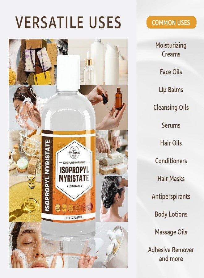 33RD PARALLEL SOAP CO. ISOPROPYL MYRISTATE (8 oz) Natural Plant Derived Cosmetic Grade IPM for Soap Making, Fragrances, Shampoo, Creams & Lotion, Makeup & Adhesive Remover, Antiperspirants & Deodorants | 8 Ounces - Image 2