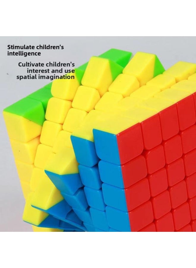 Jiehui 6-order Color Rubik's Cube Smooth Toys Feel Good Competition 6-order Children's Decompression High-order Toys-Color:6 Color (color Box Packaging)