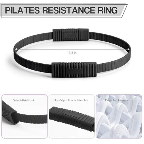 LTHTRADE Pilates Ring Circle, 13.5 Inch Magic Circle Ring for Women, Flexible Resistance Exercise Equipment for Toning Thighs, Legs, Arms & Core (Black) - Image 5
