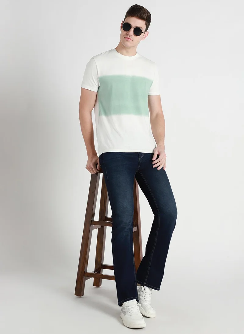 Dennis Lingo Men's Dark Blue 100% Cotton Solid Pattern Full Length Bootcut Jeans