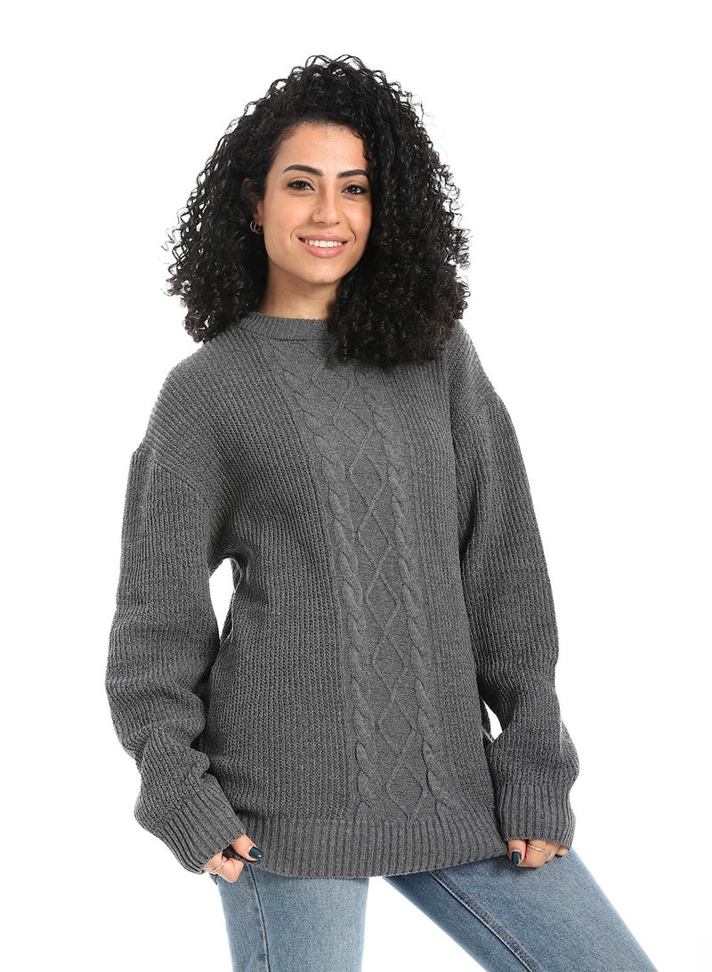 سيزار بلوفر صوف حريمي طويل مزود بتصمميات متعددة - Image 2